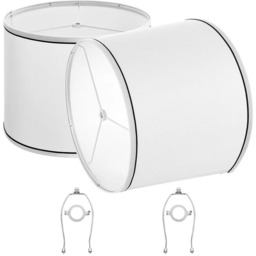 Zestaw 2 kloszy, biały z czarną obwódką, 28x33x25