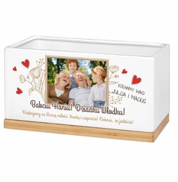 Personalizowana doniczka prostokątna z Twoim zdjęciem dla dziadków