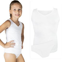 Komplet Bielizny Dla Dziewczynki Do Komunii Biała Podkoszulka