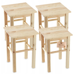 Taboret Drewniany Kuchenny Stołek Krzesło 43,5cm Solidny Sosnowy