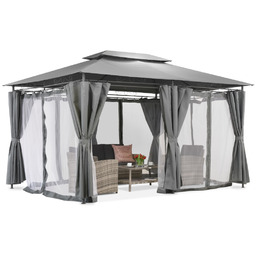 Pawilon ogrodowy Ibiza 3x4m antracytowy z moskitierą Garden