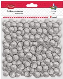 Kulki styropianowe brokatowe srebrne 20g Titanum 439979