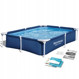 Basen Stelażowy Ogrodowy Prostokątny Rodzinny 221x150x43cm Bestway
