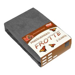 KARO Prześcieradło frotte z gumką 90x200 antracytowe 072