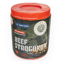 Strogonow wołowy z kaszą gryczaną gorąca puszka