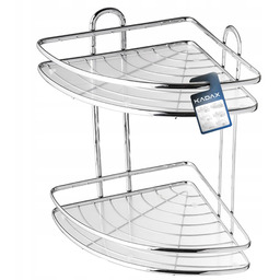 Półka Łazienkowa Narożna Pod Prysznic Wisząca 2 Półki