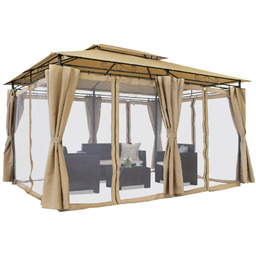 Pawilon ogrodowy Ibiza 3x4m kremowy z moskitierą Garden