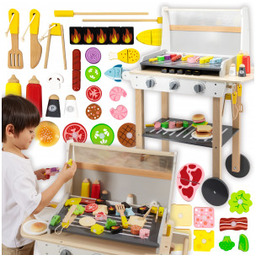 Viga Duży Drewniany grill dla Dzieci 47 Akcesoriów