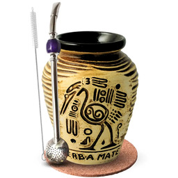Zestaw do Yerba Mate Matero Aztek + Bombilla
