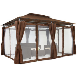 Pawilon ogrodowy Ibiza 3x4m brązowy z moskitierą Garden