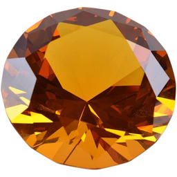 Kryształowy przycisk do papieru diament 100 mm bursztyn