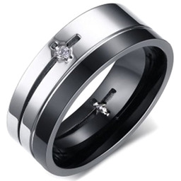 Obrączka ze Stali Szlachetnej z Cyrkonią