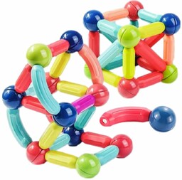 Duże klocki magnetyczne, patyczki, kulki, Sticks 40 elementów