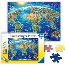 Ravensburger 13227 Heart Puzzle mapa świata 300 elementów
