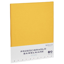 Spod Igły I Nitki Prześcieradło bawełniane 140x200 musztardowe