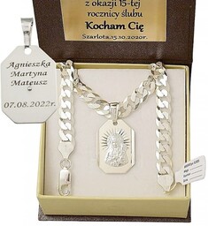 Łańcuszek Srebrny Pancerka 6,50 mm z Medalikiem pr