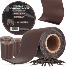 Taśma Ogrodzeniowa 19cm 105m Osłona Płot Ogrodzenie Klipsy