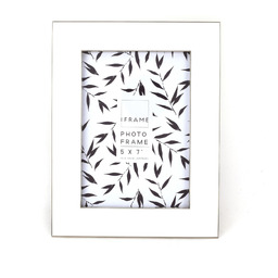 RAMKA NA ZDJĘCIE z białą, grubą ramą, srebrne