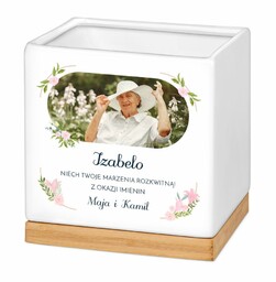 Personalizowana doniczka kwadratowa z Twoim zdjęciem dla niej