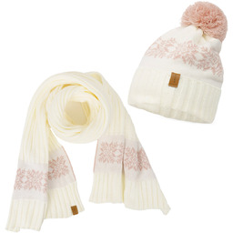 Nandy Komplet Czapka Szalik Ciepły Zimowy Norweski -