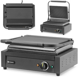 Grill elektryczny kontaktowy z płytą ryflowaną 340x235mm 2200W