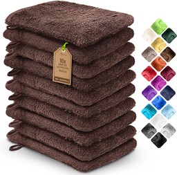 NatureMark Zestaw 10 ręczników frotte, myjki, 100% bawełna,