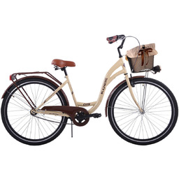Rower miejski damski damka KOZBIKE 26'' kremowo-brązowy