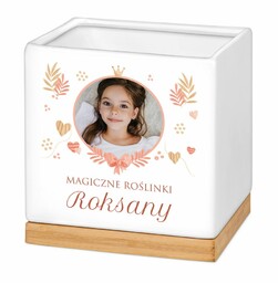 Personalizowana doniczka kwadratowa z Twoim zdjęciem dla dziewczynki