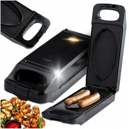 Opiekacz Grill Elektryczny Nieprzywierająca Powłoka 900W Czarny Ad