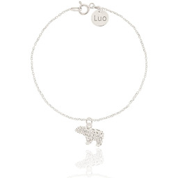 Bransoletka srebrna z ażurowym niedźwiedziem