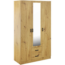 Edinos Premium Trzydrzwiowa szafa uchylna z lustrem dąb