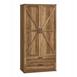 Szafa dwudrzwiowa rustykalna vintage z szufladami wieszakiem