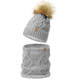 Nandy Komplet Damski Czapka Komin Polar Zimowy -