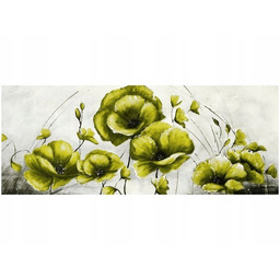 100x40cm Żółte Maki obraz drewno