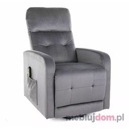 Fotel relaksacyjny OTUS II VELVET Signal Szary