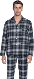Flanelowa piżama męska SAMUEL 4XL Ciemnoszary
