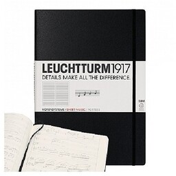 Leuchtturm, Zeszyt nutowy, 121 stron, czarny