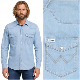 Wrangler Western Shirt Blue Lagoon koszula jeansowa męska