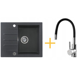 Zestaw Kernau Zlewozmywak granitowy KGSA 4560 1B1D Black