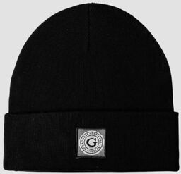 GUESS Czarna czapka Branded Beanie Washed
