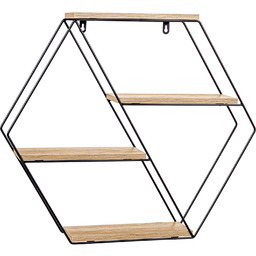 PÓŁKA HEX WISZĄCA NAŚCIENNA RUSTYKALNA LOFTOWA