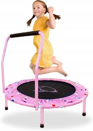 Trampolina dziecięca 96 cm z uchwytem, składana, cicha,