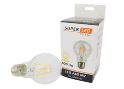 Żarówka LED E27 6W Filament Edison kula biała