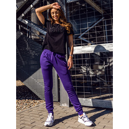 Fioletowe spodnie dresowe damskie Denley CK-01B
