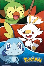 Pokemon Galar Starters - plakat