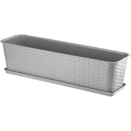 Doniczka balkonowa rattanowa z podstawką Frette 60 cm,