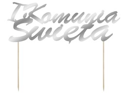 Topper na tort IHS I Komunia Święta -