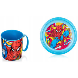 KUBEK TALERZ plastikowy dla dziecka chłopca SPIDERMAN bajka