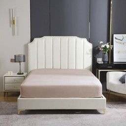 Prześcieradło Satynowe z Gumką 160x200 Beżowe, Luksusowe