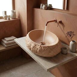 Umywalka nablatowa Rea Mika Light Terracotta